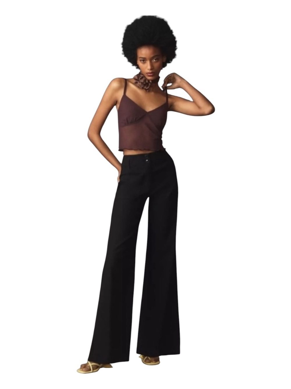 Maeve The Junie Jean Wide Leg High Waisted Black Pants Womens Size 33P